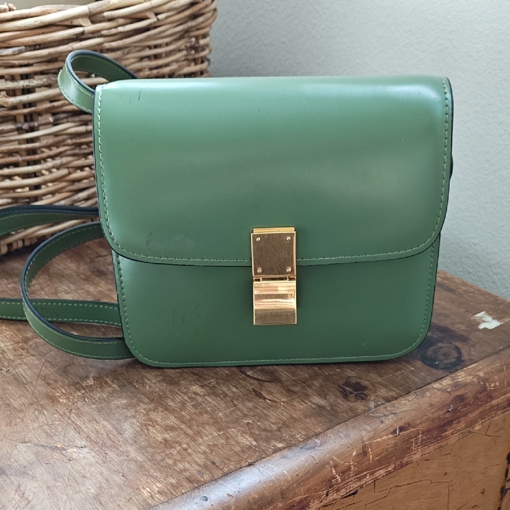 Green Leather Crossbody Bag